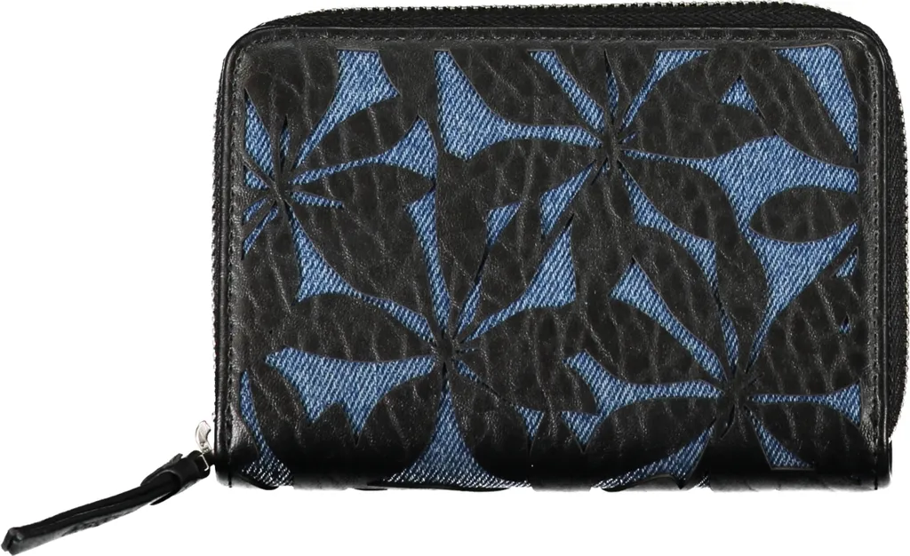 Portefeuille Zippé Desigual Noir/Bleu à Multiples Compartiments - 11