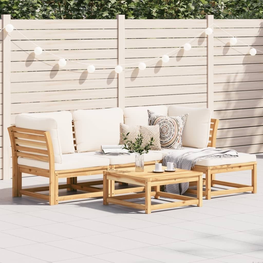 Maison Exclusive - 5-tlg. Garten-Lounge-Set mit Kissen Massivholz Akazie