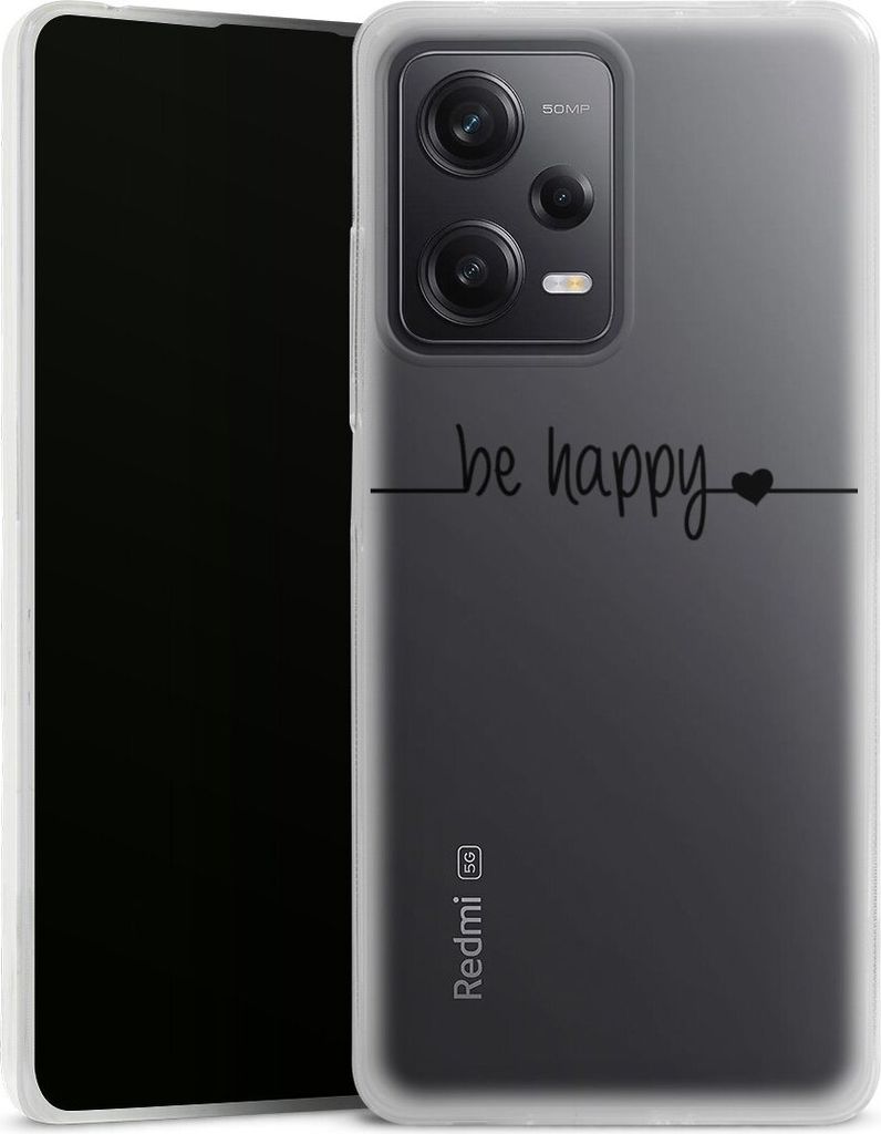 DeinDesign Slim Hülle für Xiaomi Redmi Note 12 Pro 5G Silikon Case Ultra Dünn Handyhülle Glück Statement Motiv ohne Hintergrund