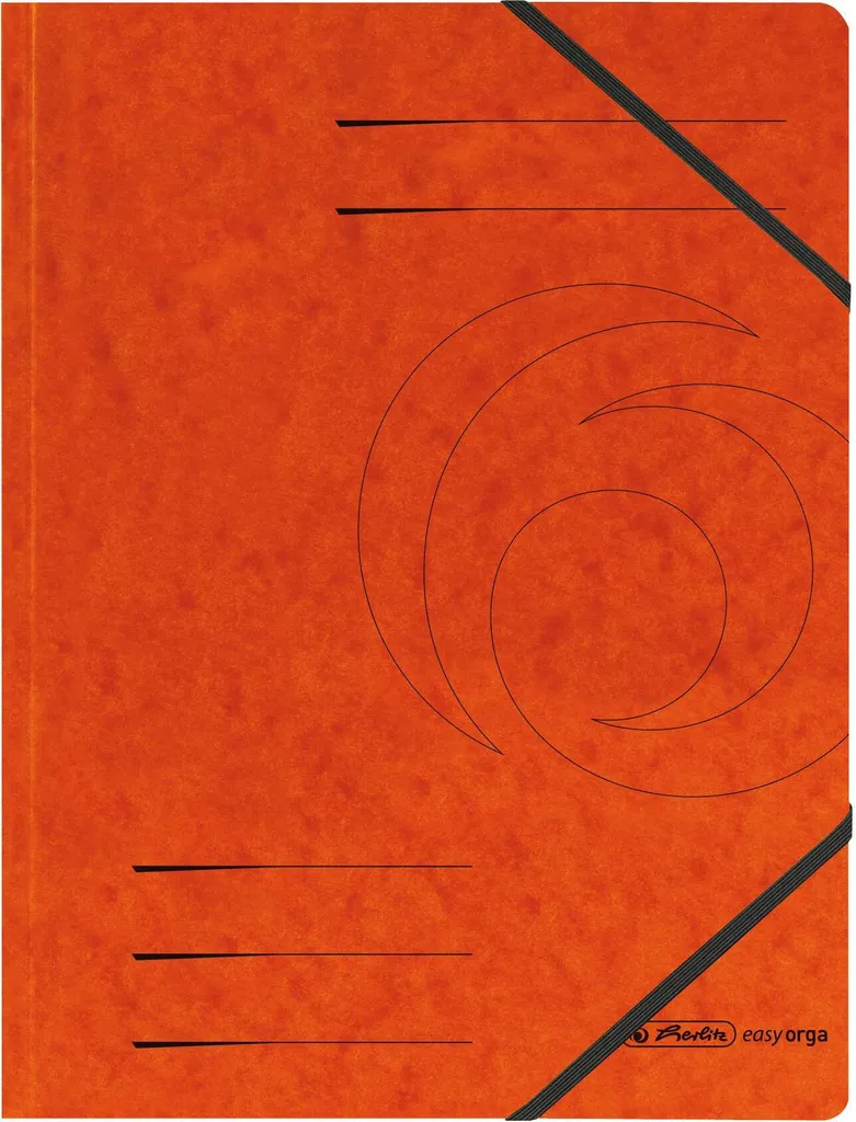 Herlitz 972463 Organizzatore d'Angolo A4 Arancione - Cartellina Elastico
