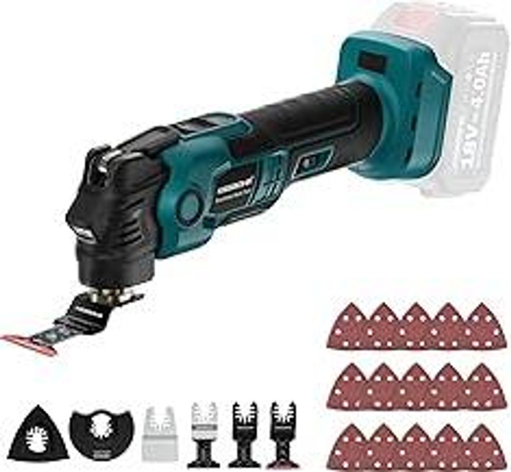 KIESBOHR Multifunktionswerkzeug Kompatibel mit Makita 18V Akkus, Bürstenloser DIY Oszillationswerkzeug mit Dämpfungssystem, 3.6° Oszillationswin...