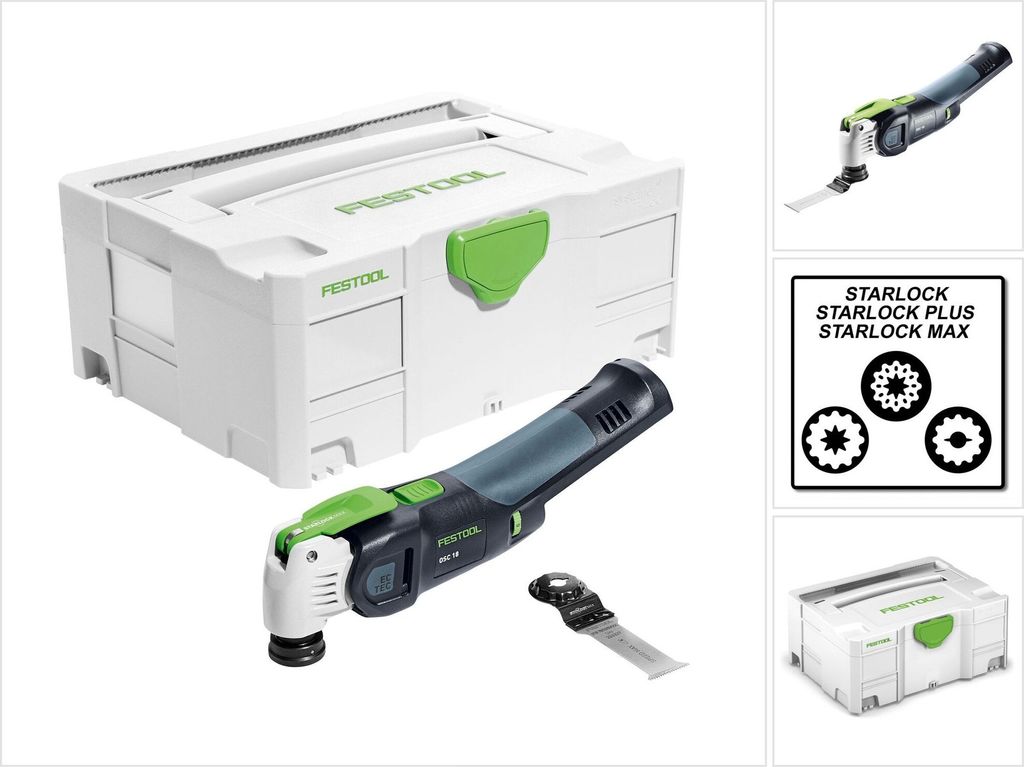 Festool OSC 18 Li E-Basic Vecturo Akku Oszillierer 18V ( 574848 ) Brushless StarlockMax Solo im Systainer - ohne Akku, ohne Ladegerät