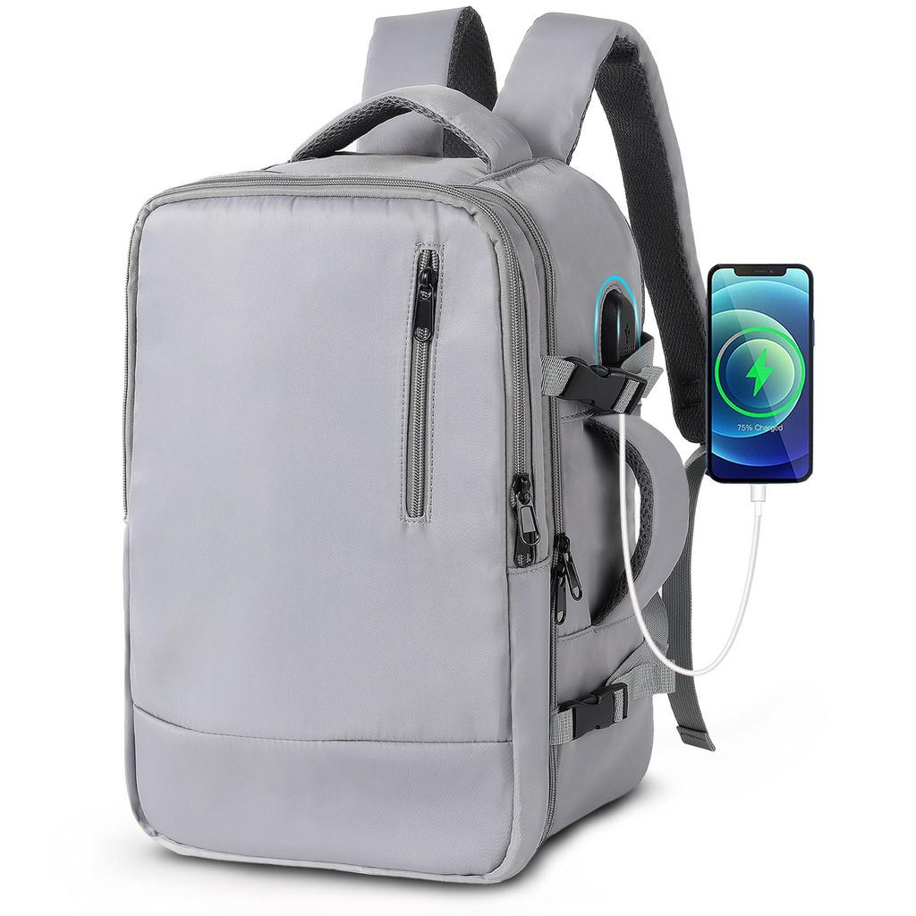 Cityrucksack Rucksack Wasserdichter Backpack Schultasche mit Laptopfach Handgepäck Rucksack Für Flugzeug Unter Sitzplatz Tasche (Dunkelgrau)