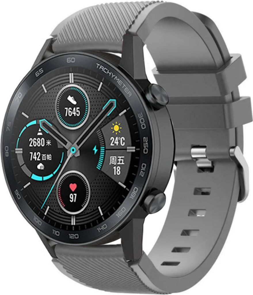 Strap-it Honor Magic Watch 2 Silikonarmband (Grau)
