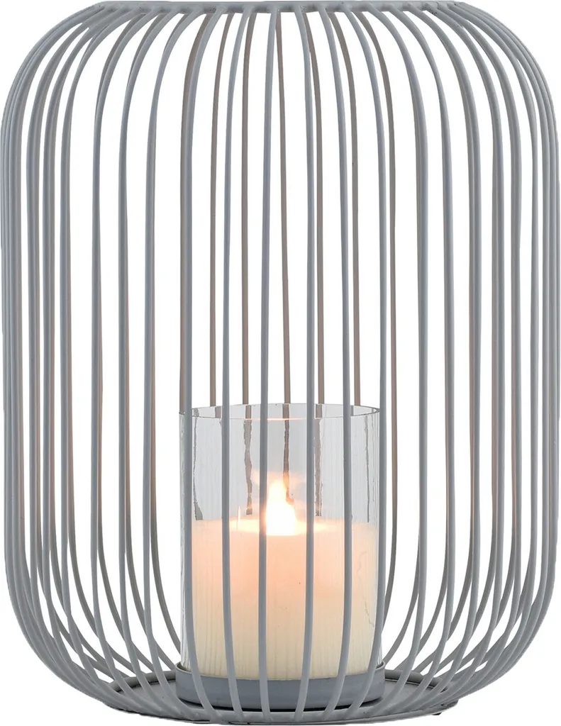 Lanterna Boho Tesour Grigio Grande - Portacandele Decorativo Shabby