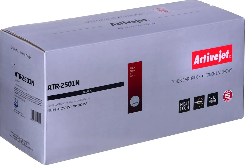 Toner Activejet ATR-2501N noir de rechange pour imprimante Ricoh