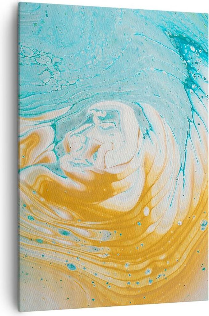 Bild auf Leinwand - Leinwandbild - Einteilig - Abstraktion verschüttet Farben - 70x100cm - Wand Bild - Wandbilder - Leinwanddruck - Wanddekoration...
