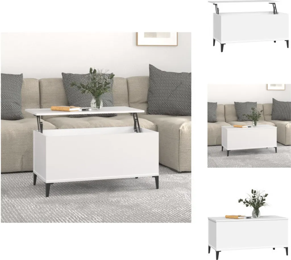 Tavolino Bianco da Salotto vidaXL - Il Cuore Alzabile del tuo Living