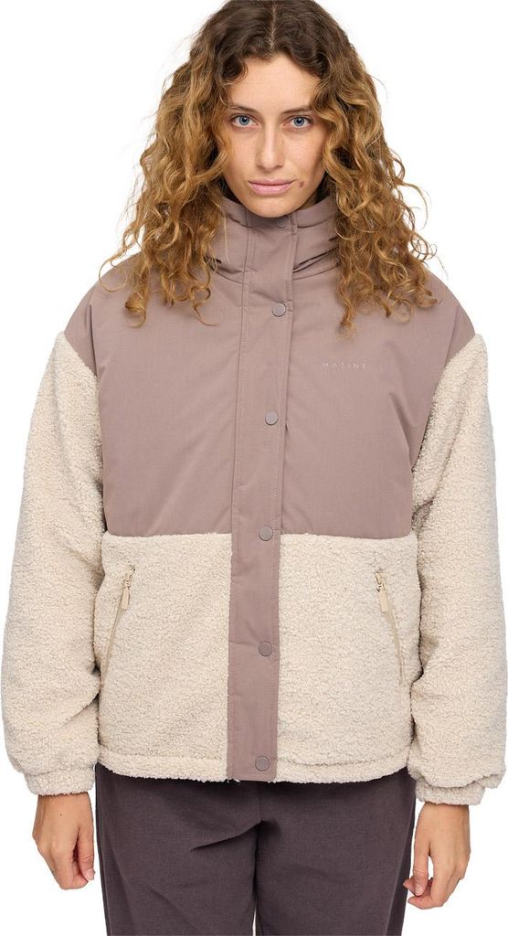 Mazine Damen Mantel Fabric Blocking Jacket, Größe:L, Farben:grey brown/natural