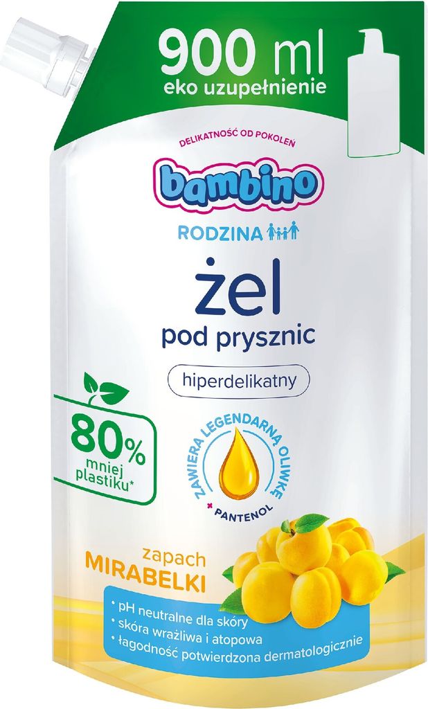 Bambino Rodzina żel pod prysznic hiperdelikatny Mirabelka, Zdjęcie produktu 