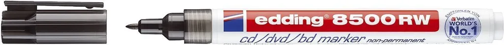 10x Marcatori CD Edding 8500-1 RW/F 8500 RW - non permanenti, circa 1 mm, nero