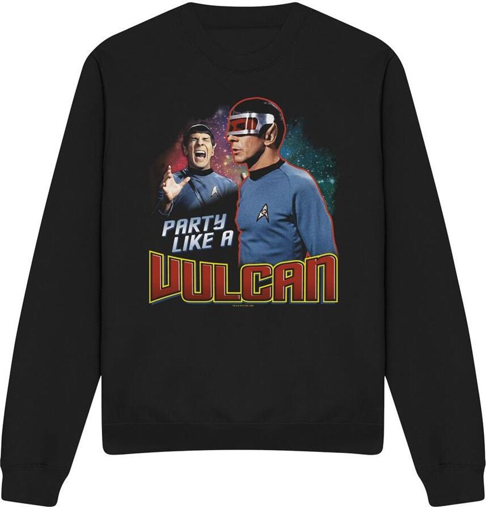 Star Trek - "Party Like a Vulcan" Sweatshirt für Herren/Damen Uni TV11957 (L) (Schwarz)
