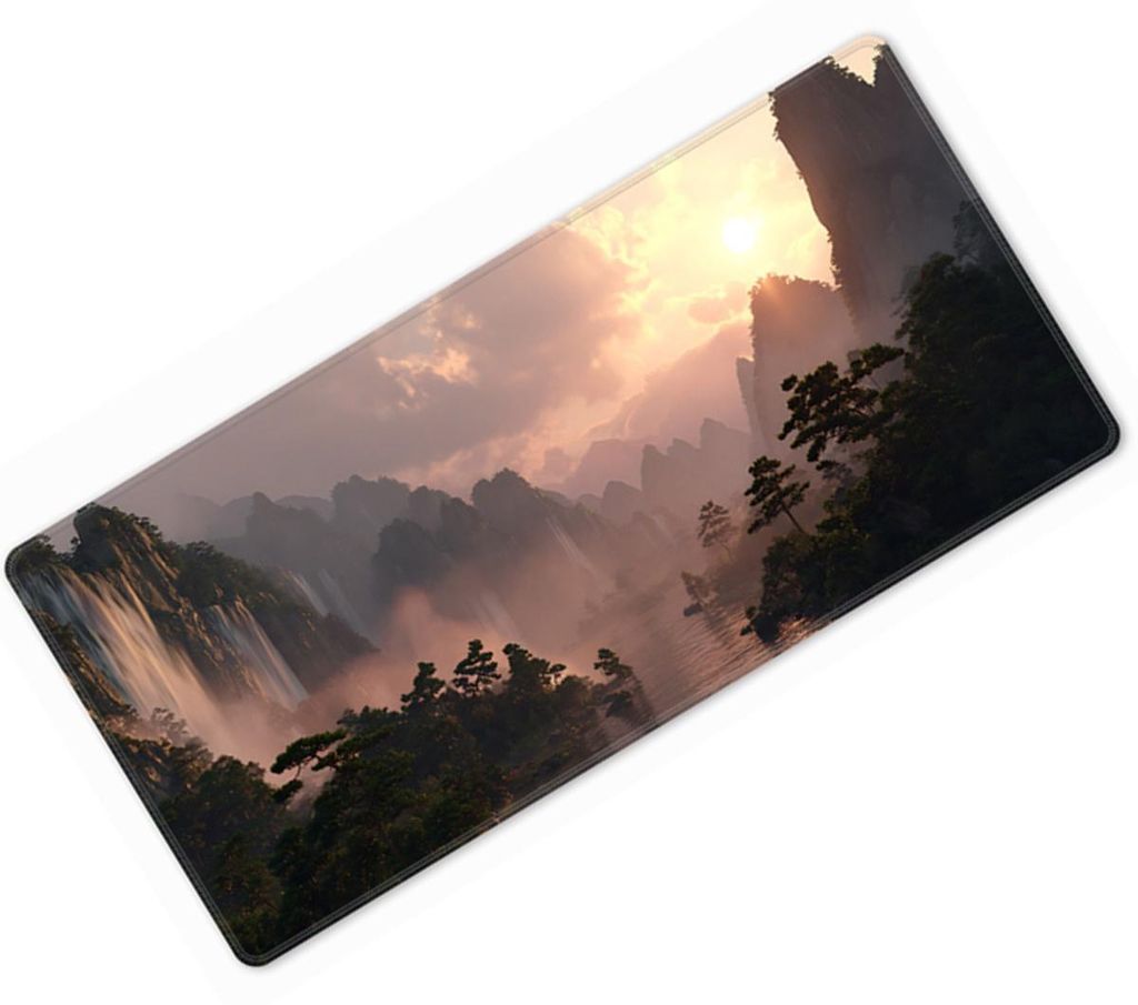 INF China Stil Stoffmauspad 30cm x 80cm Gummibasis vernähte Kante Gaming