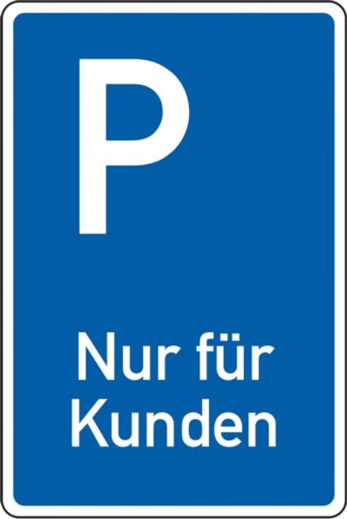 Schild I Parkplatzschild Nur für Kunden, Aluminium RA0, reflektierend, 600x90...