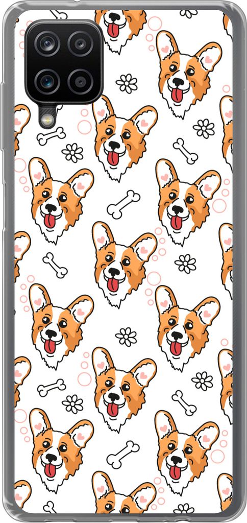 MuchoWow Handyhülle Schutzhülle Hülle für Telefoonhoesje Samsung Galaxy A12 Muster - Hund - Corgi - Jungen - Mädchen - Kinder - Kinder Silik...