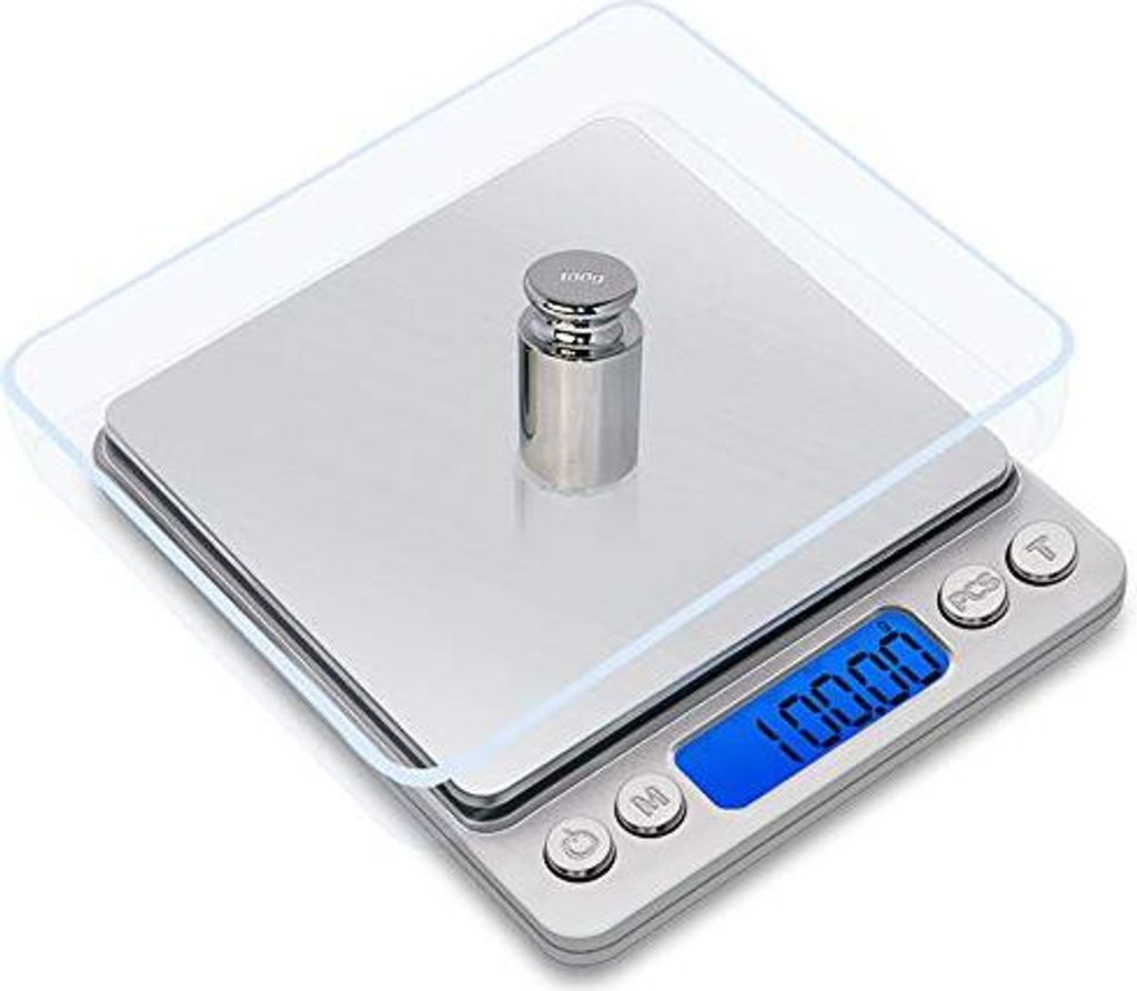 Meichoon Digital Jewelry Maßstab/Küche Lebensmittel Maßstab Stalhof P/500 g (0,01), High Precision MG Pocket Sensitive tragbar Edelstahl Display...