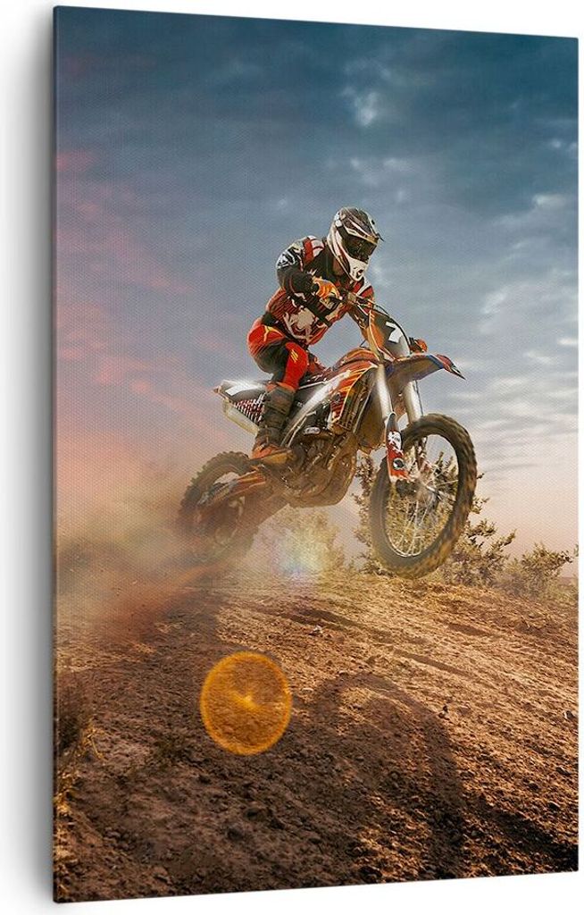 Bild auf Leinwand - Leinwandbild - Einteilig - Motor Reiten Helm - 80x120cm - Wand Bild - Wanddeko - Wandbilder - Leinwanddruck - Wanddekoration - ...