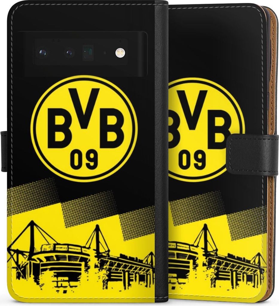 DeinDesign Klapphülle für Google Pixel 6 Pro Handytasche Lederhülle Tasche BVB Borussia Dortmund Stadion