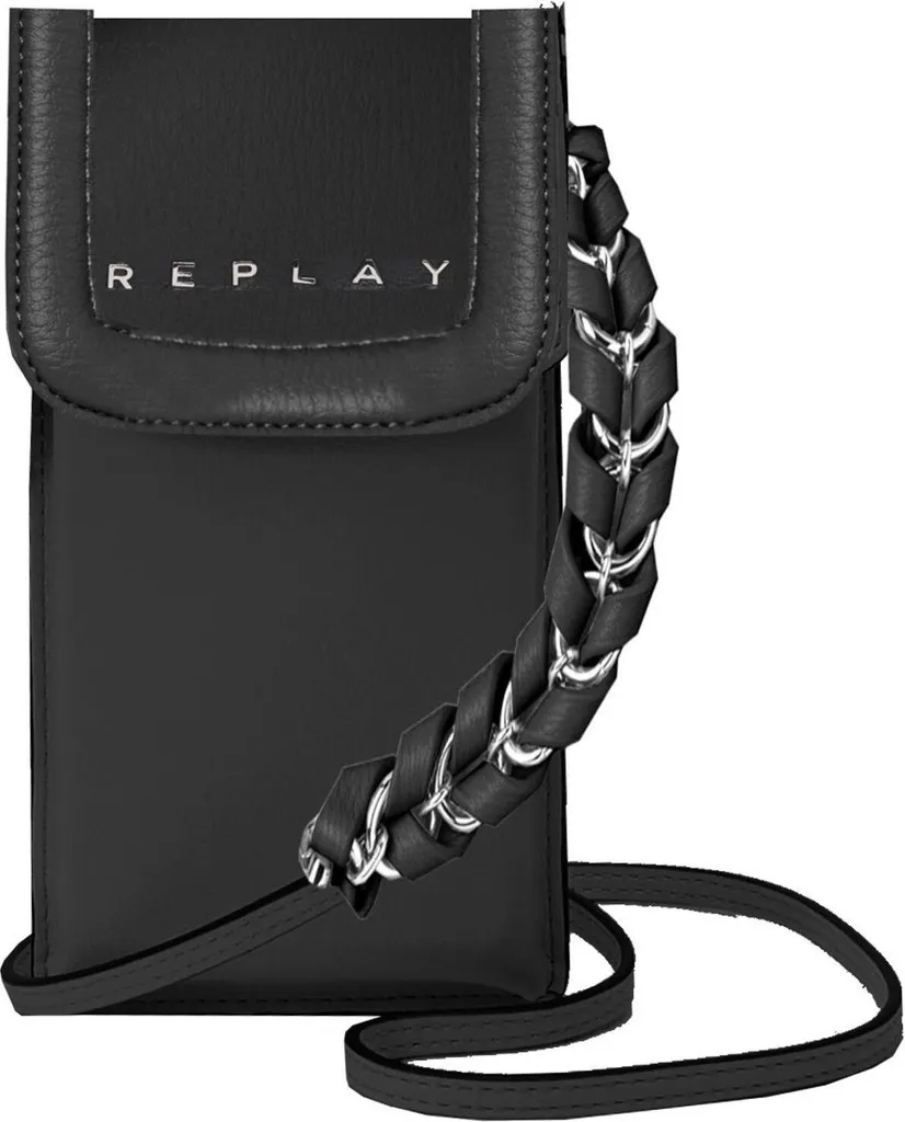 Phone Case REPLAY Nero - Tracolla Porta Cellulare Trendy Donna