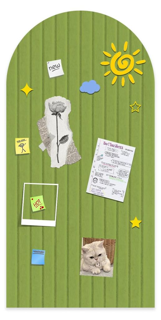Faltbare Kork-Pinnwand 120 x 60 cm, 0,9 cm dicke Filzplättchen, Pinnwand fürs Kinderzimmer mit selbstklebendem Klettverschluss, dekorative Tafel ...