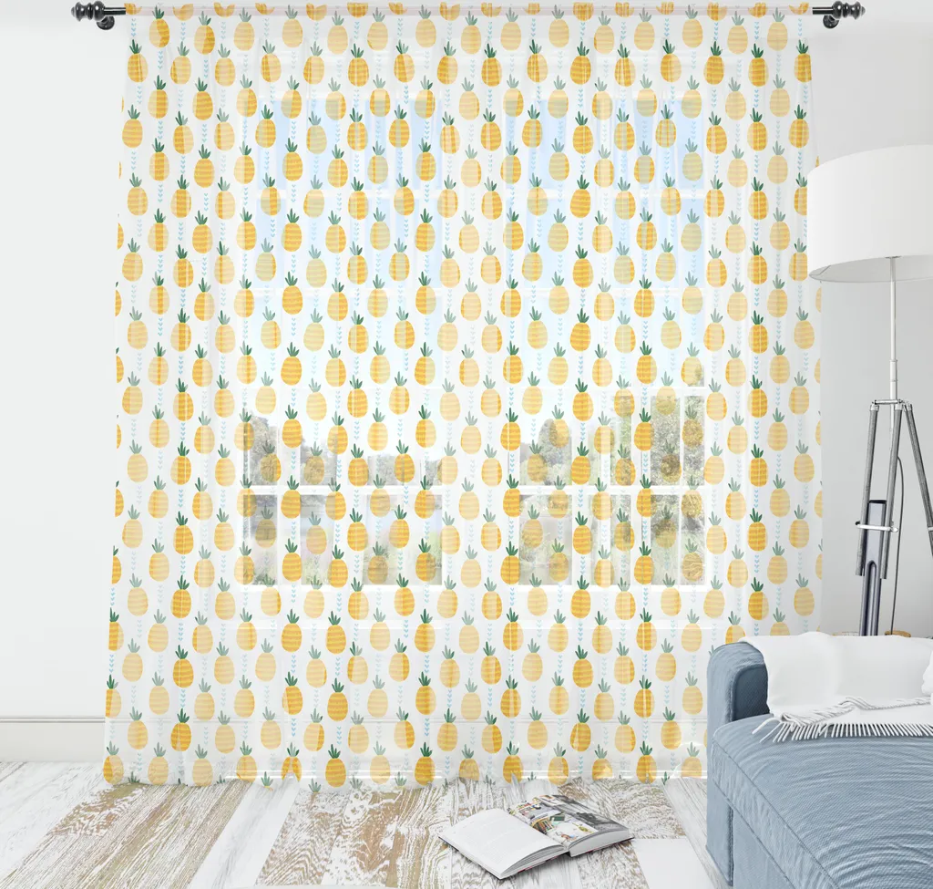 Arazzo Ananas Raso Setoso ABAKUHAUS 274x210 - Verde Giallo Terra