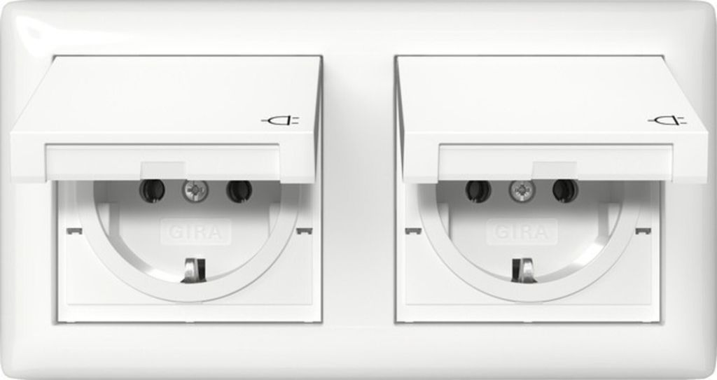 GIRA 415803 SCHUKO KD + Set IP44 + Rahme (415803) Produktbild 1