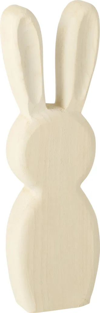 Petit Lapin en Bois Incassable J-Line - Déco Naturelle Blanche Durable