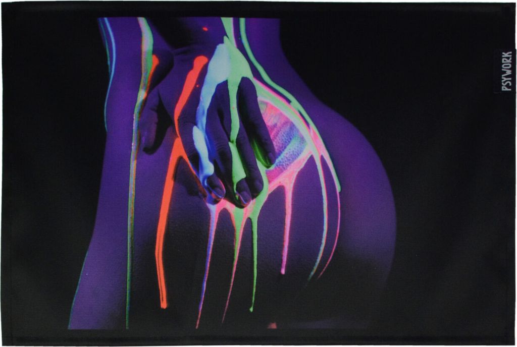 PSYWORK Schwarzlicht Stoffposter Neon "Nude Girl UV Color Splash 3", 30x45cm
