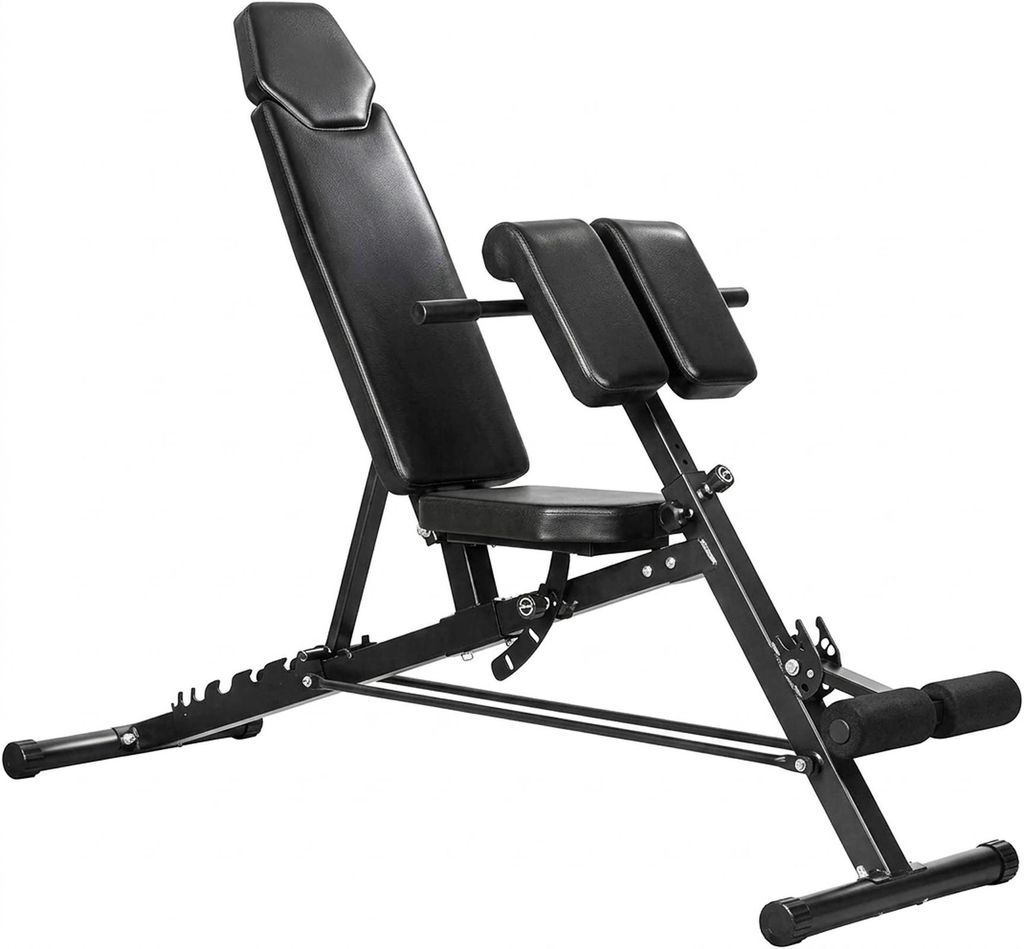 Hantelbank verstellbar 4 in 1 Trainingsbank Beinstrecker Curlpult 150 kg