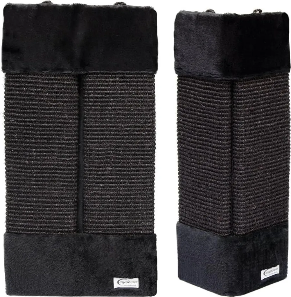 Protection d'angle en sisal noir 55x27 cm - Griffoir robuste pour chat