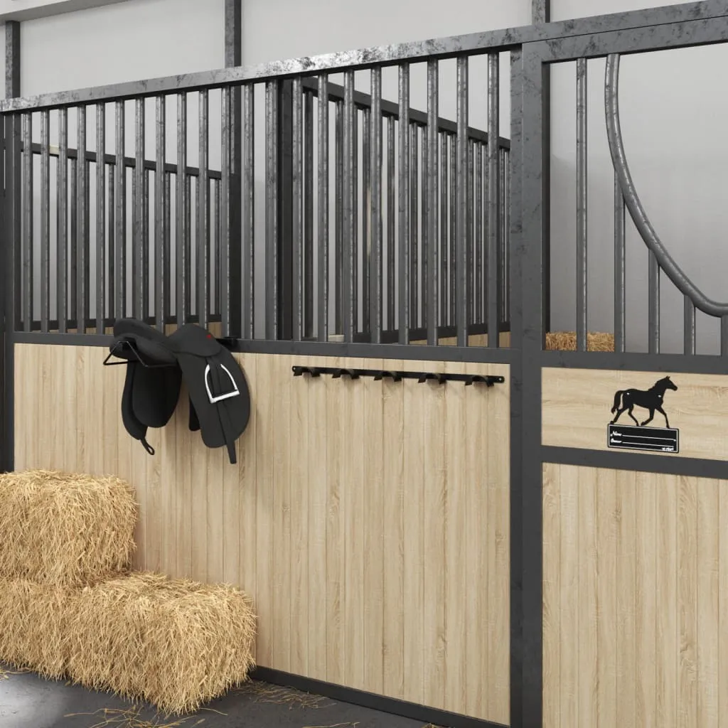 Support mural pour 5 filets d'équitation en métal noir résistant