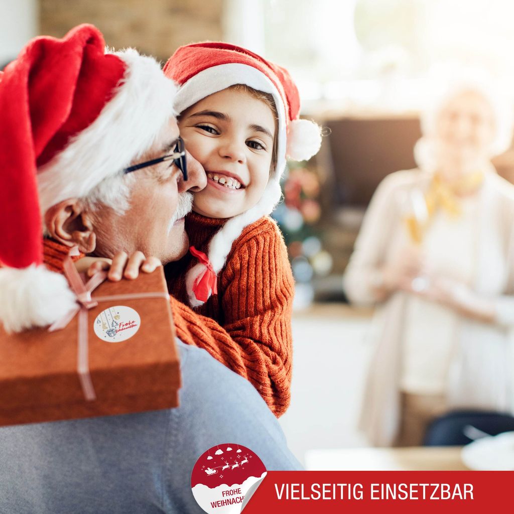 Aufkleber Weihnachten DE weiß - 96x Weihnachtsaufkleber für Produktbild 7