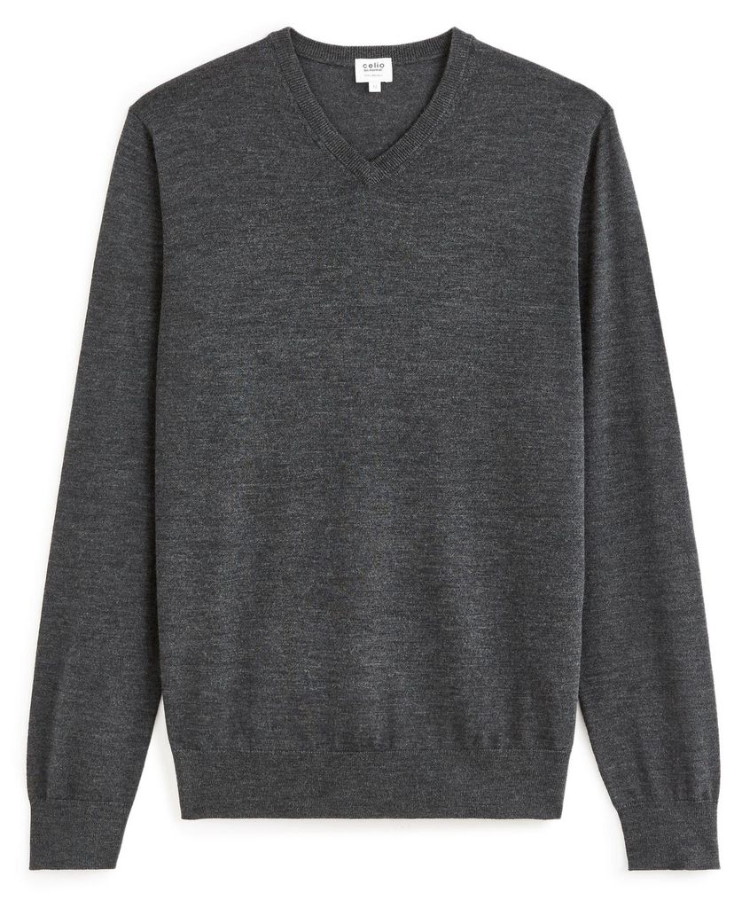 Celio Dunkelgrauer Herren-Wollpullover von Semeriv L