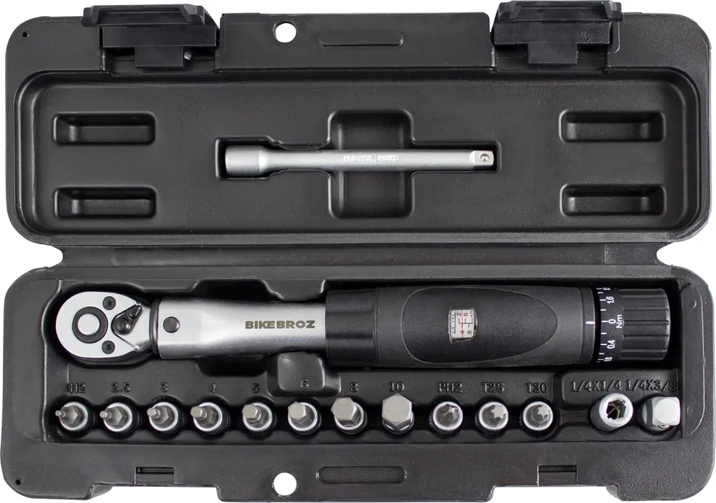 Clé Dynamométrique 2-24 Nm Haute Précision 1/4" avec 15 Embouts Kit