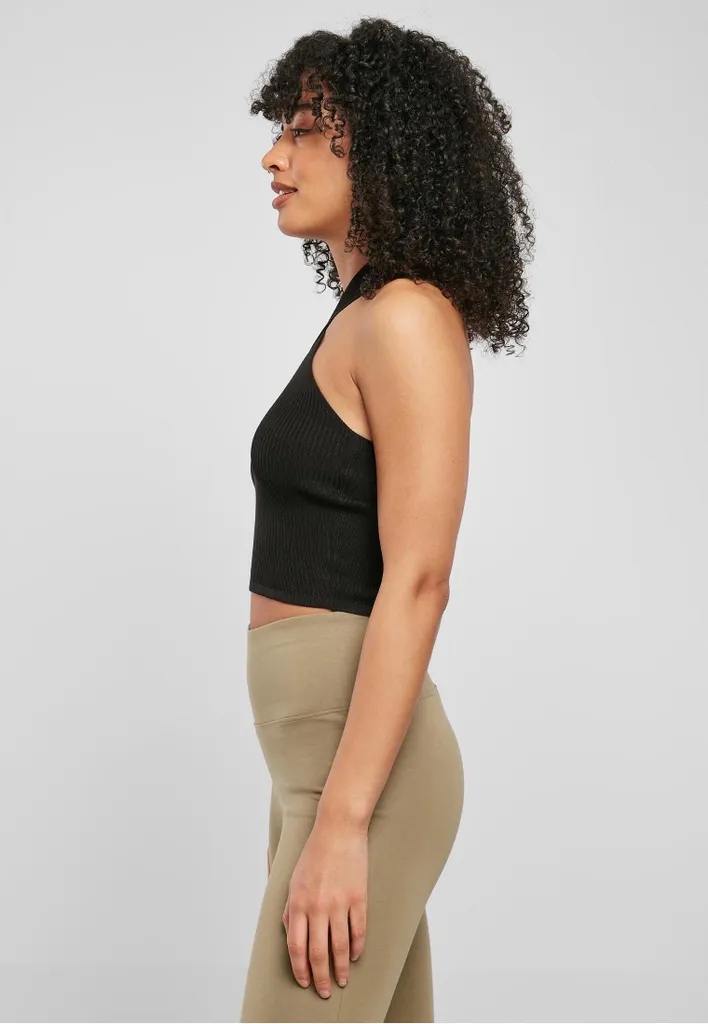 Urban Classics Top Dos Nu Croisé en Maille Côtelée Noir Taille 4XL - 2