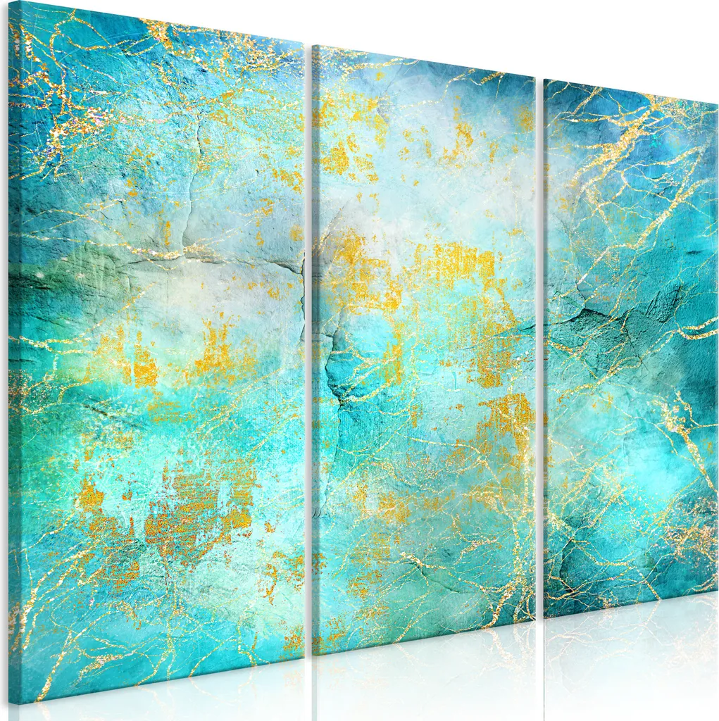 Quadro Oceano di Smeraldo Trittico 60x40 cm | Stampa Artistica su Tela