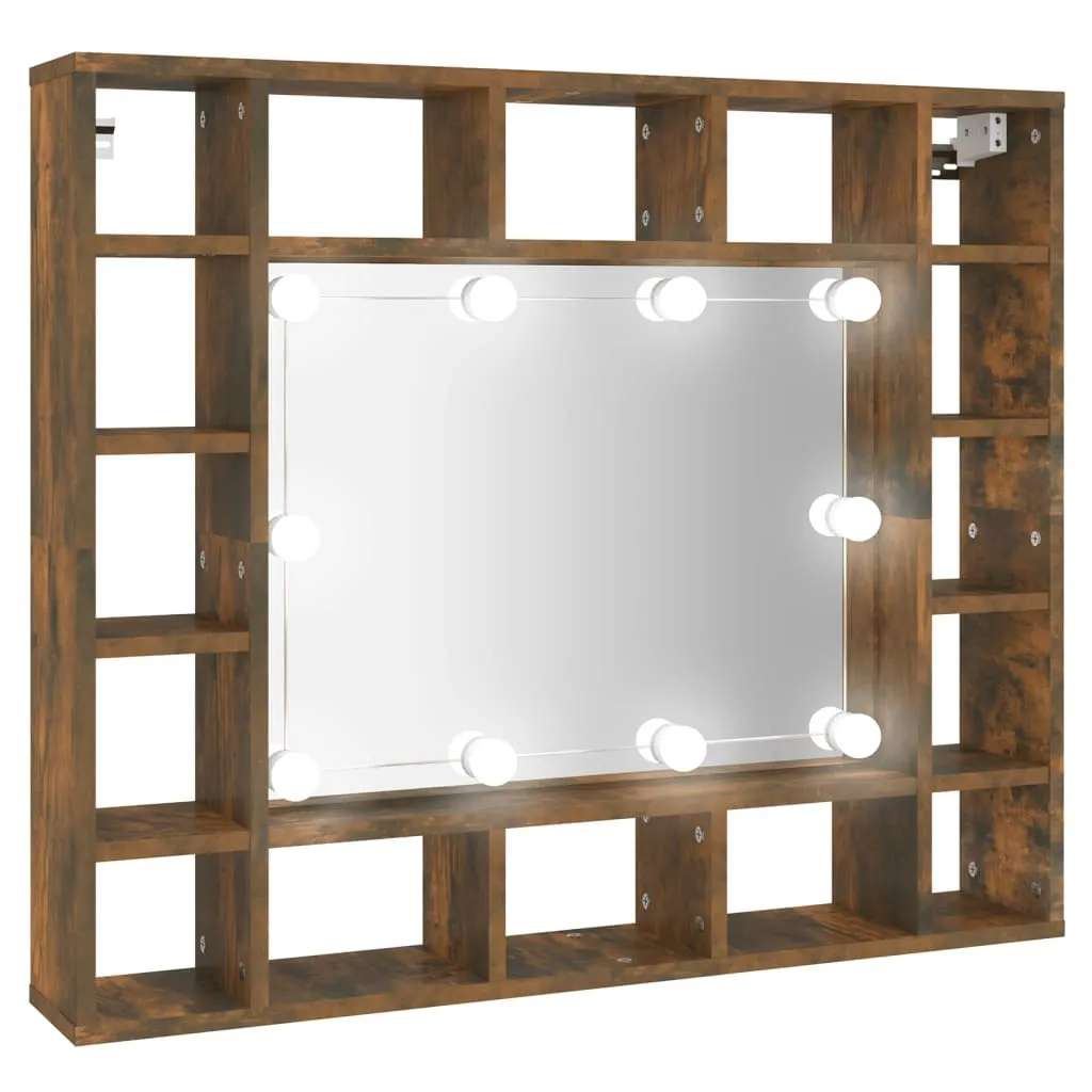 Specchio Bagno con Luci LED Rovere Fumé 91cm | Atmosfera Spa
