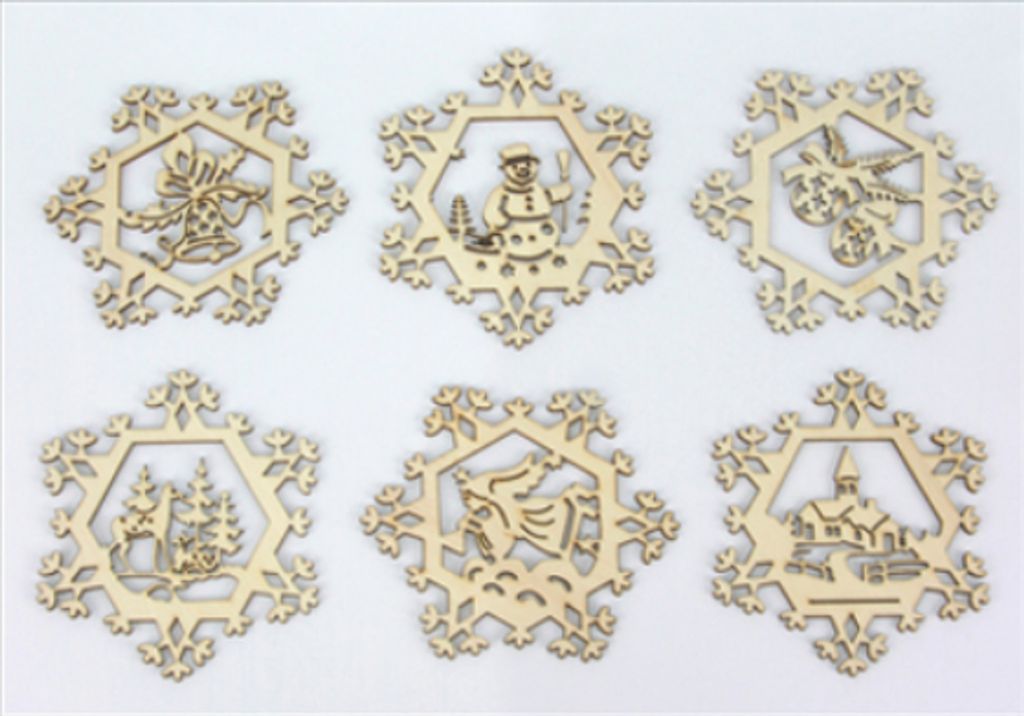 6er Set Weihnachtsbaum Schmuck Anhänger, Produktbild 