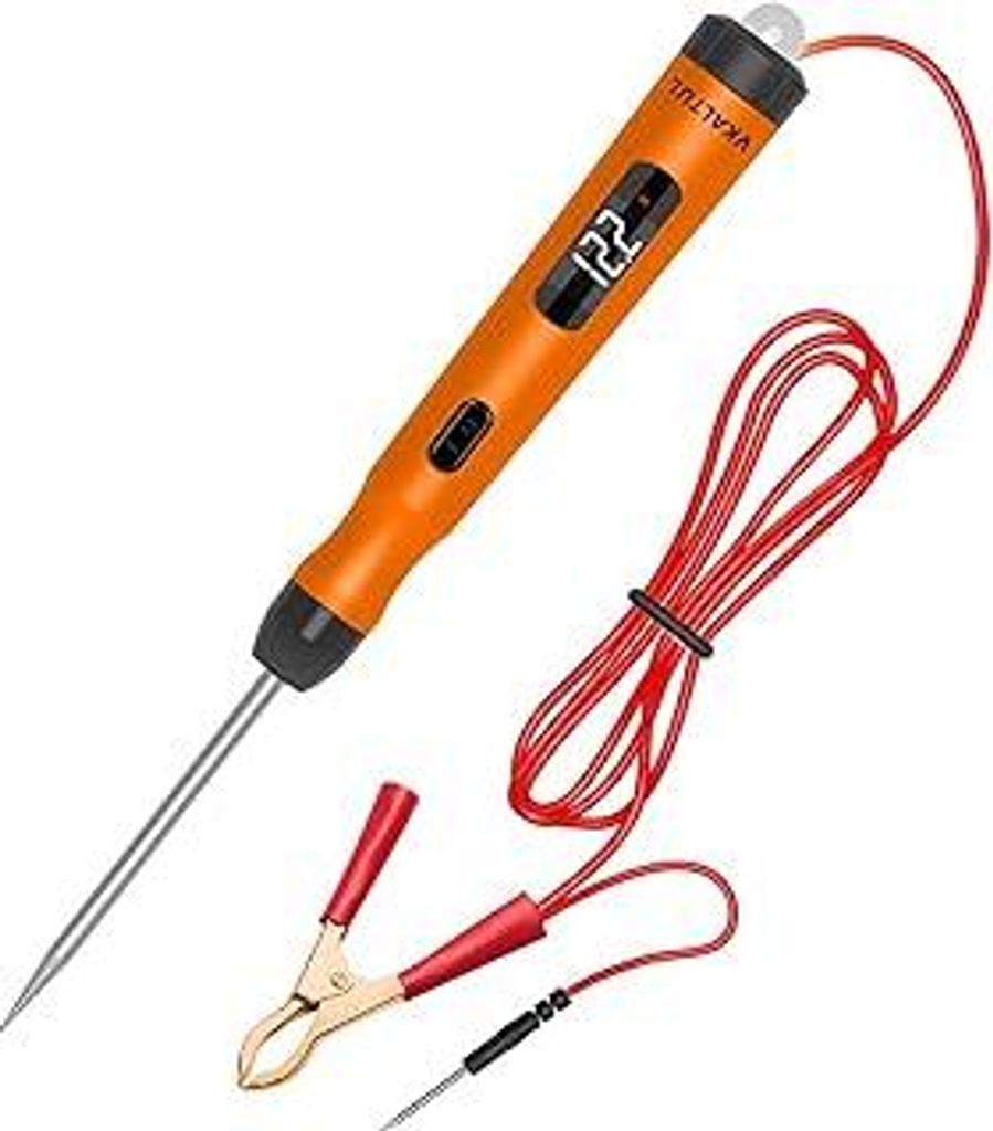 Spannungsprüfer Auto P50, DC 6V/12V/24V Digital Prüflampe KFZ mit 3 Modi Spannungsmessung Erkennung von Positiver Negativer Richtung Frequenzvorh...