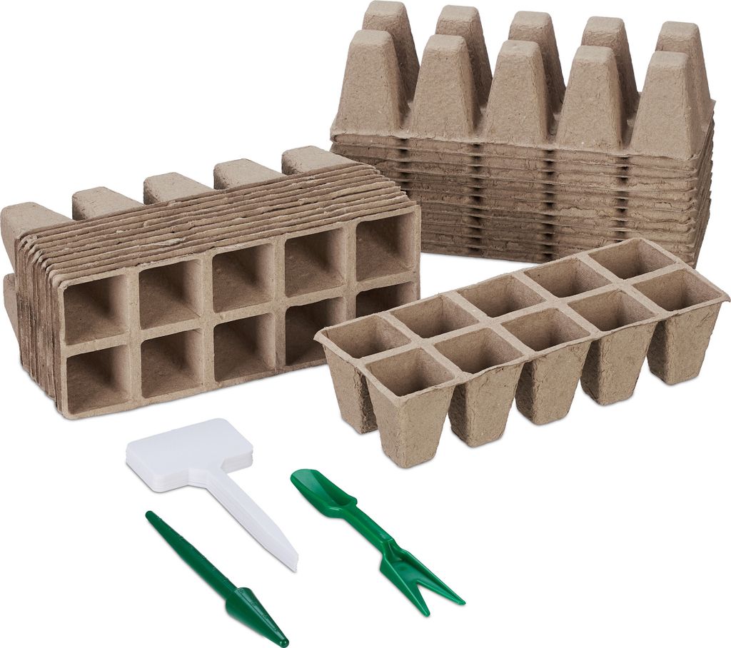 relaxdays Anzuchttöpfe 240er Set mit Zubehör Produktbild 