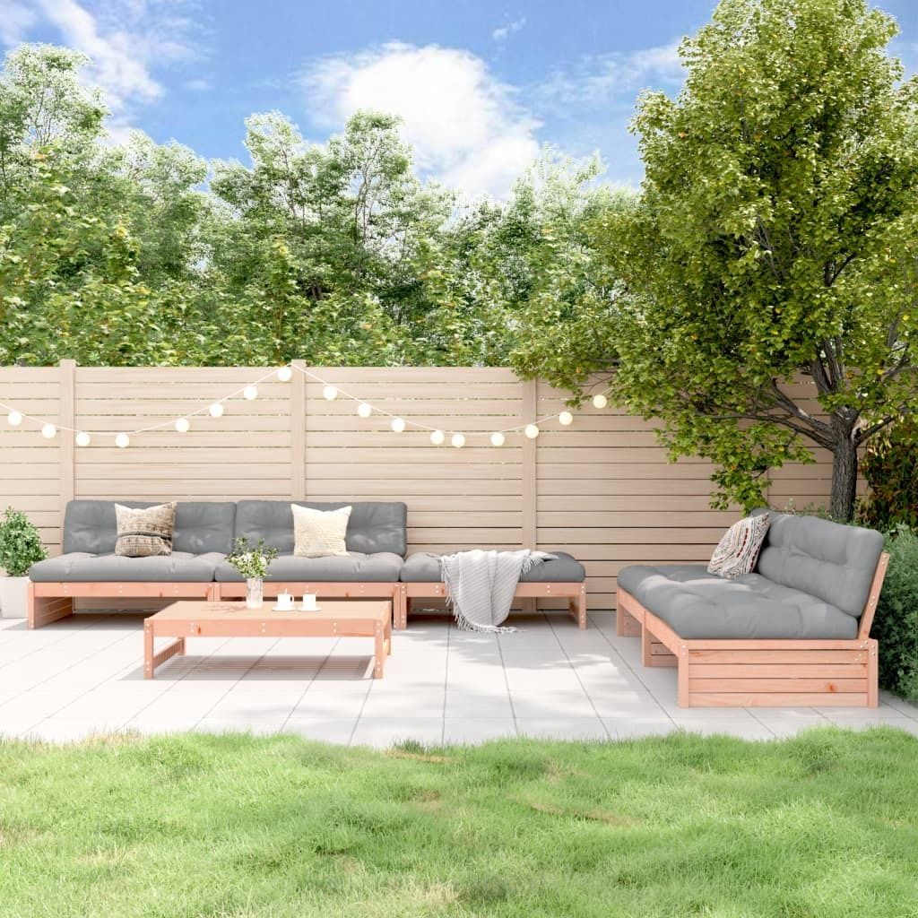 ZMH 6-tlg. Garten-Lounge-Set mit Kissen Massivholz Douglasie