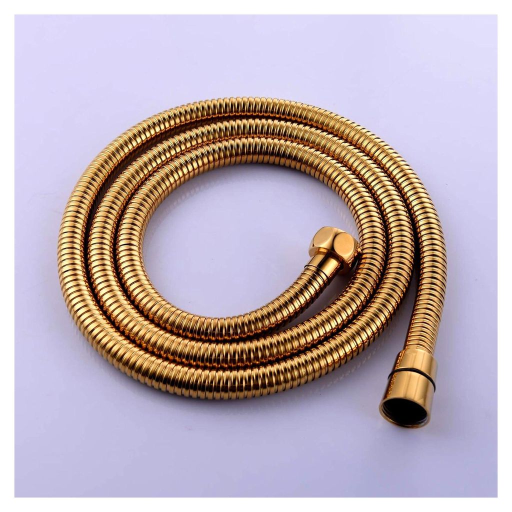2m Flexibler Gold-Duschschlauch aus Edelstahl mit massivem Messing-Anschluss