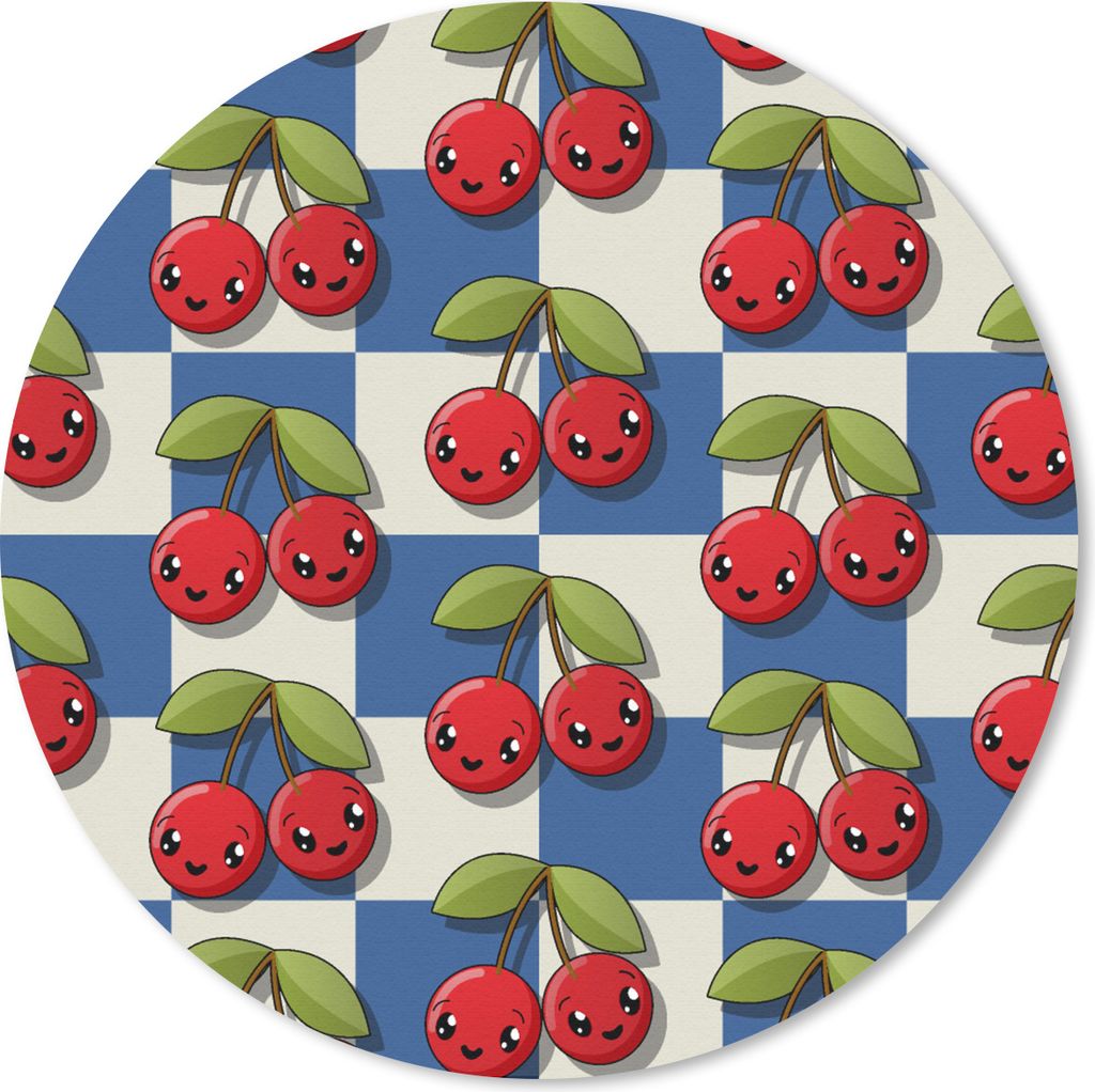 MuchoWow Mauspad Mousepad Mädchen - Kirsche - Essen - Muster - Mädchen - Kinder - Mädchen 30x30 cm - Mousepads - Maus Mat - Pad - Mausunterlag...