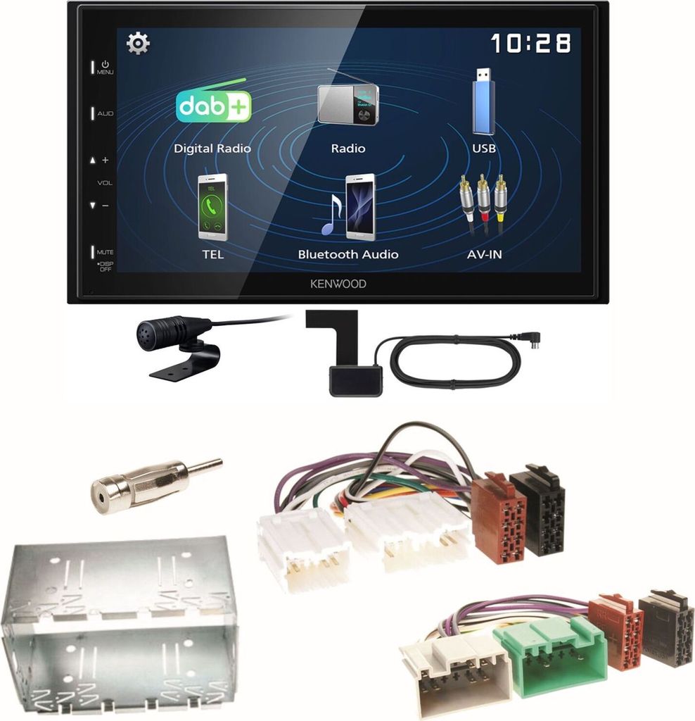Kenwood DMX129DAB DAB+ Bluetooth USB Einbauset für Volvo S40 V40 850