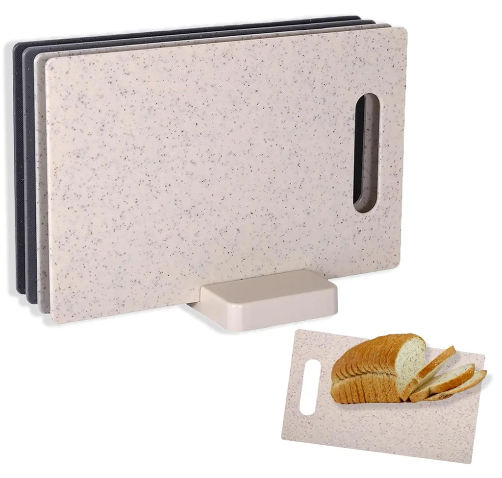 Planches à découper en plastique lot de 4 motifs rochers 28x18 cm