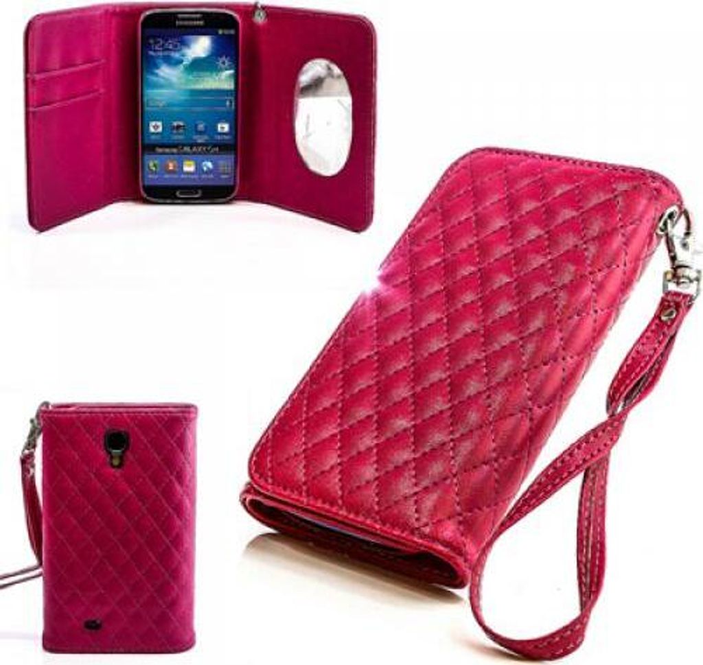 Samsung Galaxy S4 i9500 i9505 Booksytle Handtasche Mirror Pink