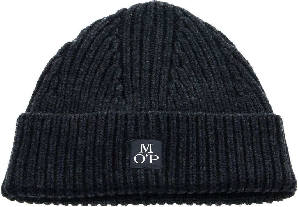 Marc O'Polo Beanie Mütze Hat Dark Grey Melange grau