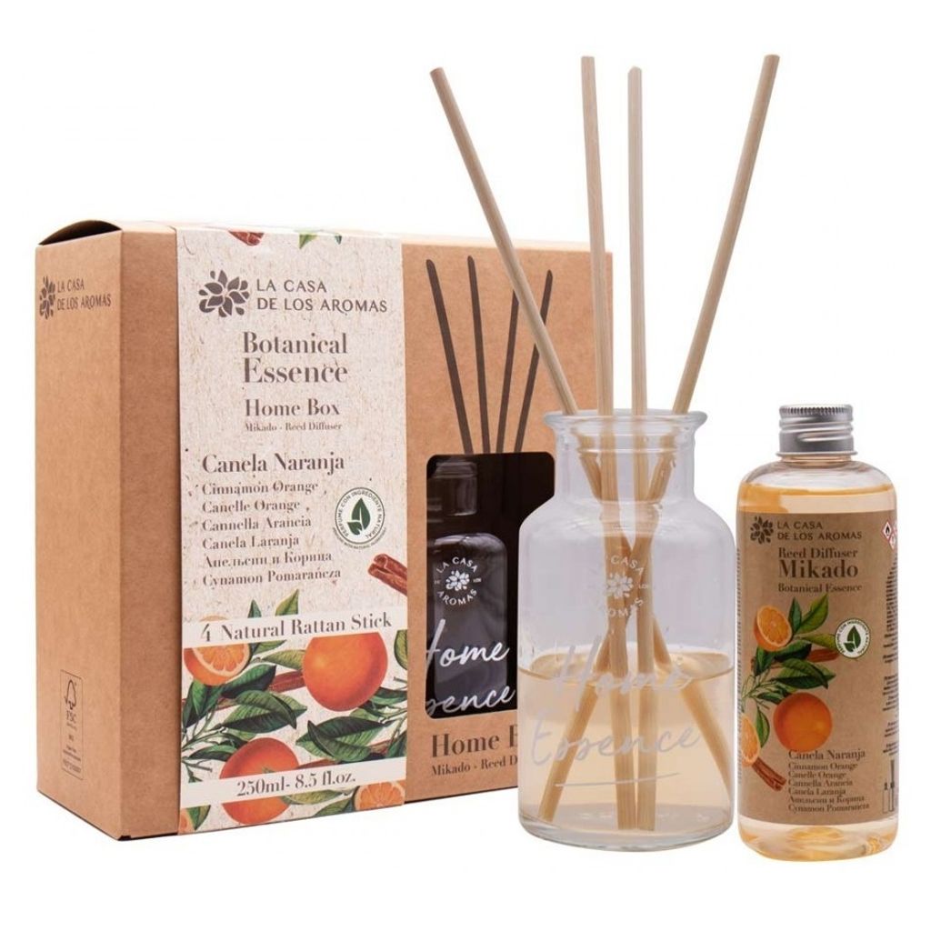 La Casa de los Aromas Botanische Duftessenz Duftstäbchen Zimt-Orange, 250ml