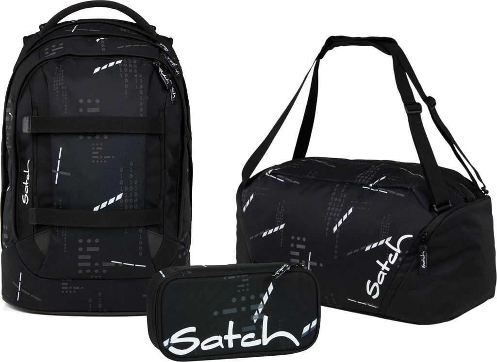 Satch, Schulrucksack-Set PACK Ninja Matrix 3-teilig, ab 5. Klasse