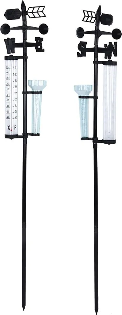 Station météo 3 en 1 avec thermomètre pluviomètre et girouette de jardin